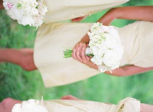 White Bridesmaid Bouquets
