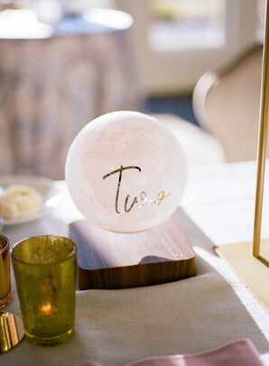 Floating DIY Moon Lantern As Table Number, Unique for Celestial Reception Theme