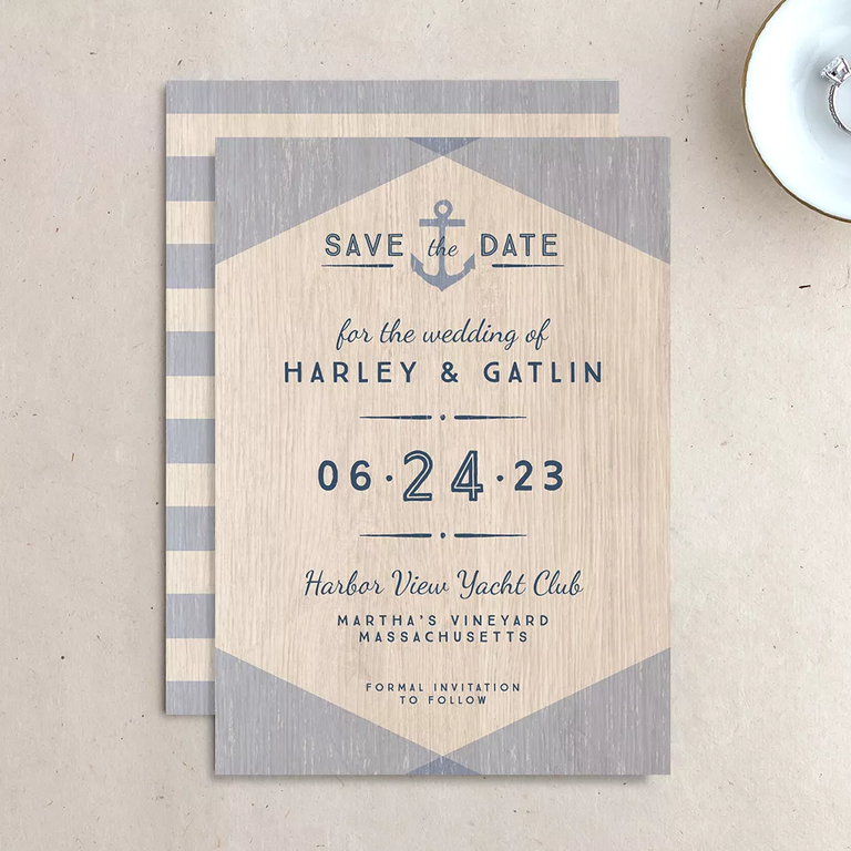 Delightful and whimsical seaside save-the-date cards