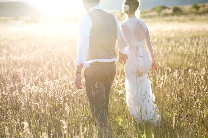 Bride and Groom on Frog Belly Farm
