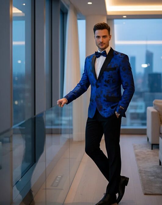 BLACKTIE AMSTERDAM Royal Blue Wedding Tuxedo Blue Tuxedo - 4