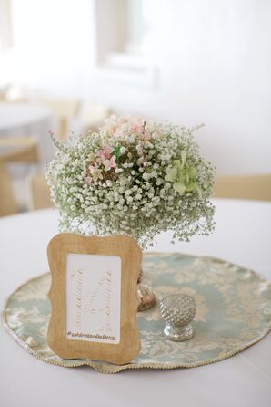 Vintage Mint and Blush Centerpiece