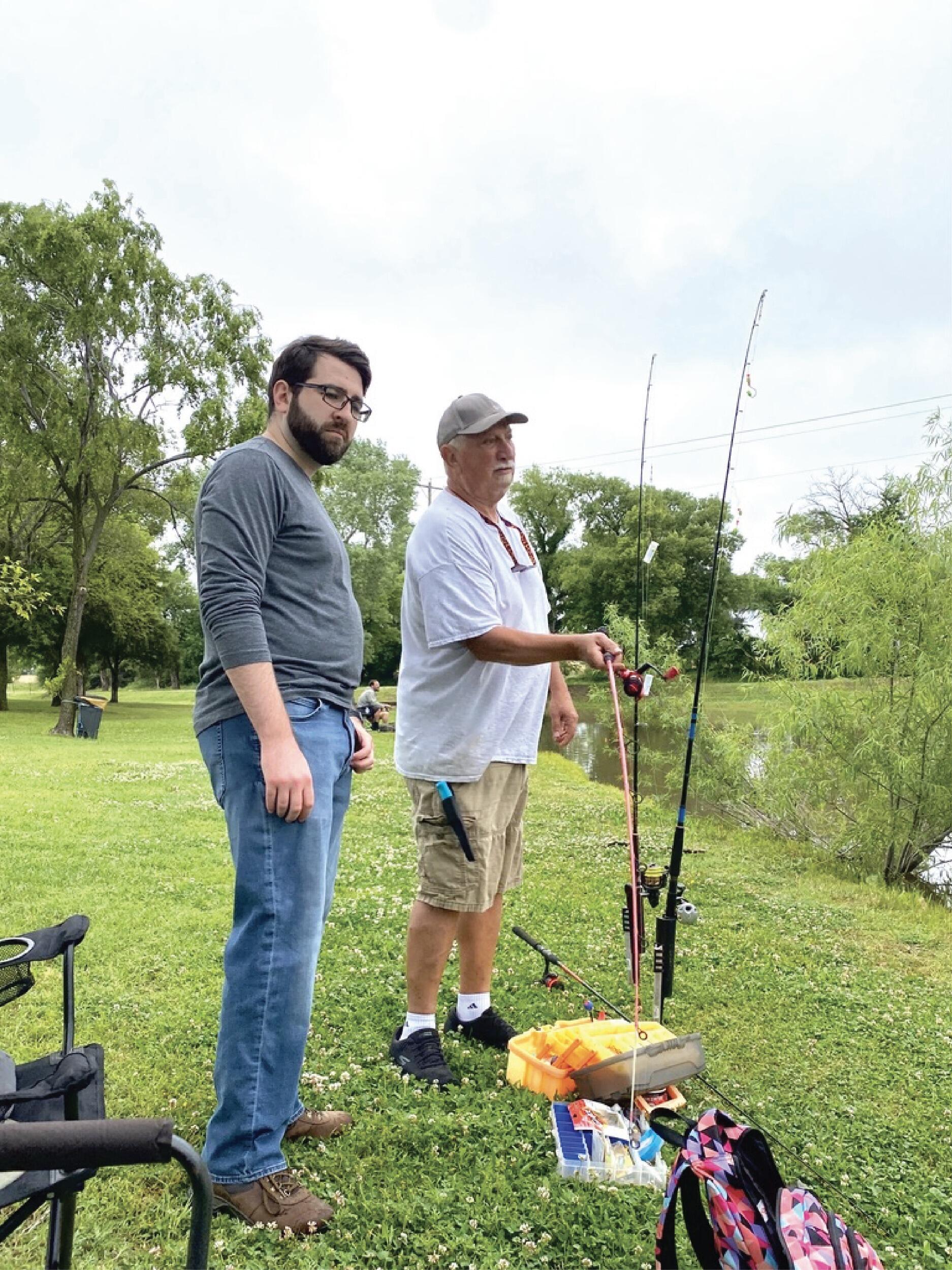 They went fishing with Katie's dad.