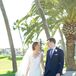 Classic Lace Pronovias Gown and Custom Navy Suit