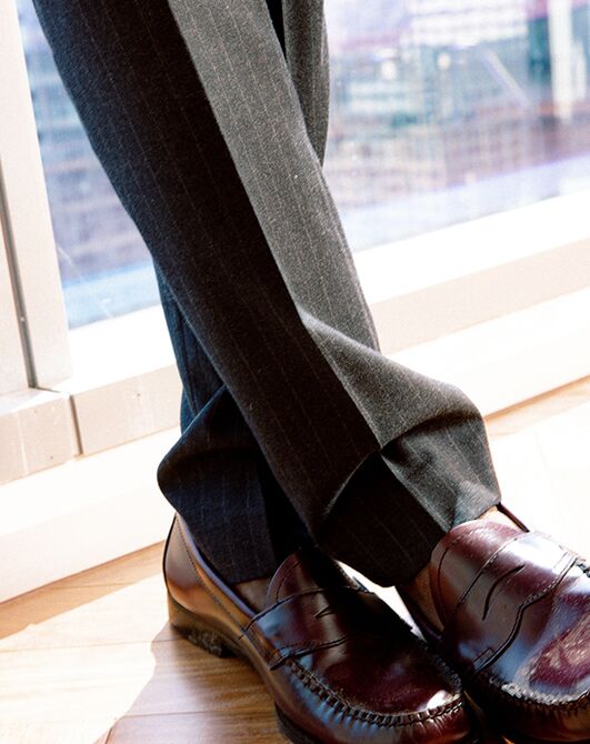 Tie Bar The Lakeshore Wool Chalk Stripe Charcoal Jacket Gray Tuxedo - 4