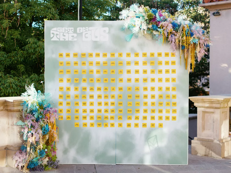 Musical Escort Card Display for a groovy wedding aesthetique