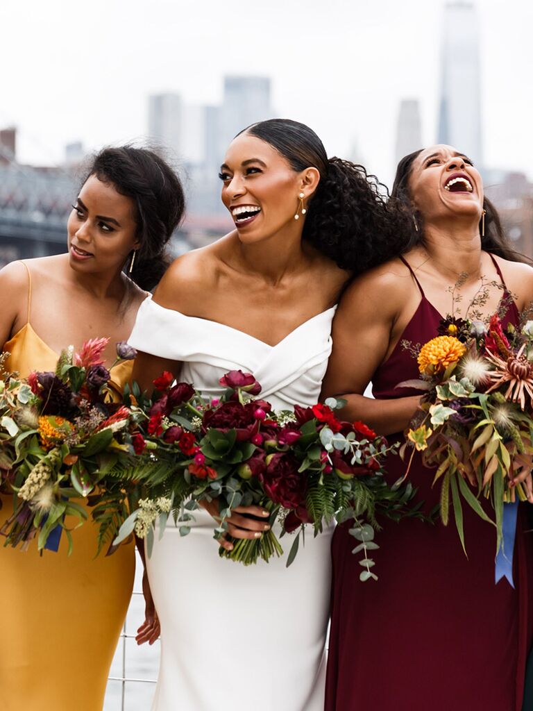 Bridesmaid updo low bun to the side