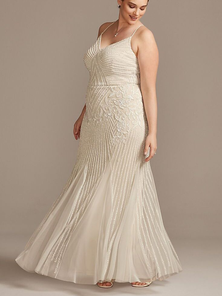 DB Studio beaded sheath v-beck dress