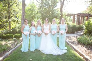 Long Mint Summer Bridesmaid Dresses