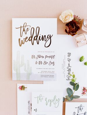 Invitation With Metallic Calligraphy Details