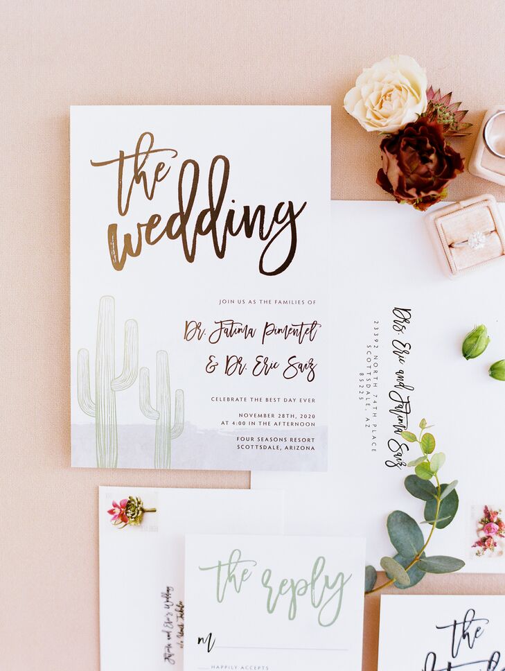 Invitation With Metallic Calligraphy Details