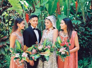 Wedding Party in Traditional Pakistani Wedding Attire in Honolulu, Hawaii