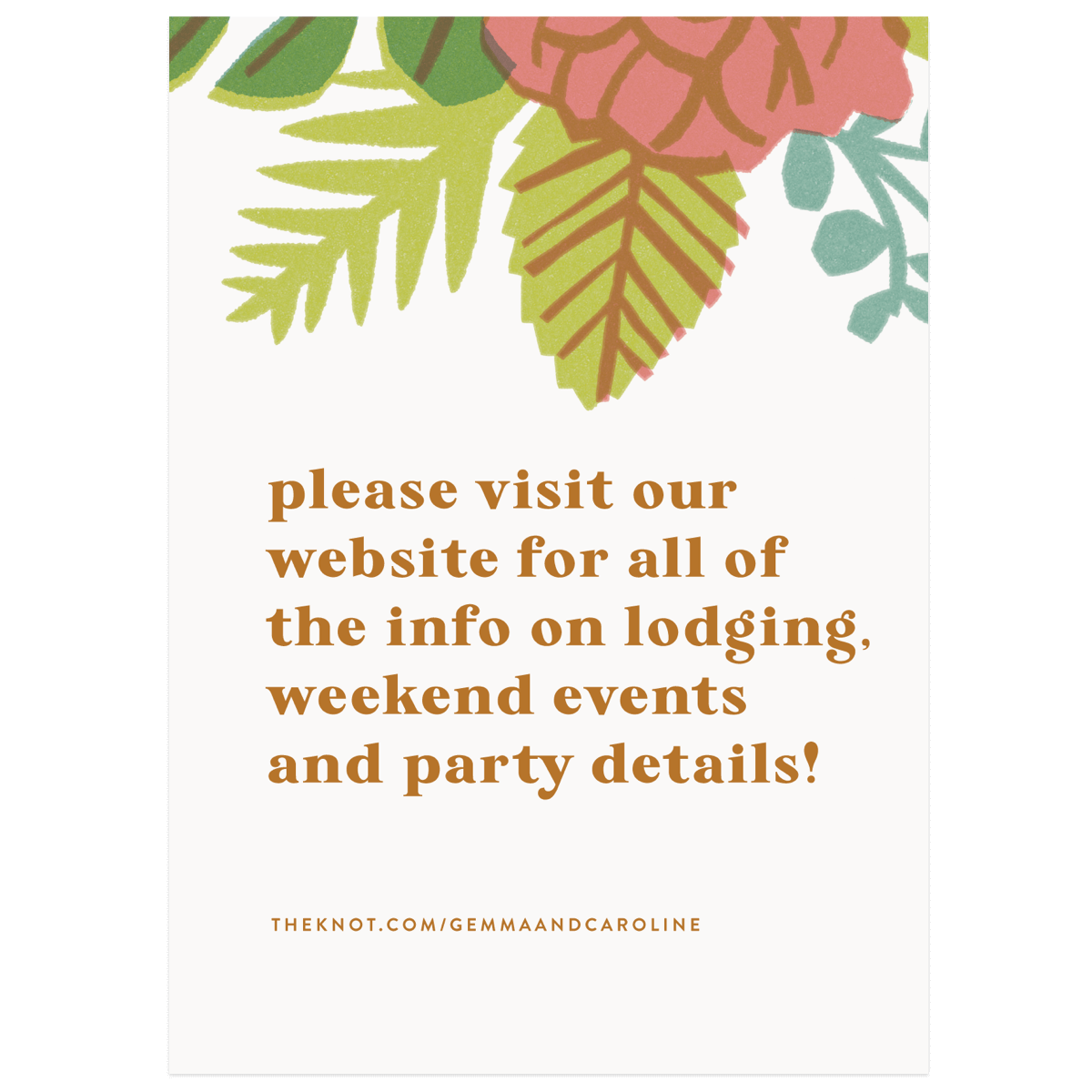 A Wedding Enclosure Card from the Retro Floral Collection