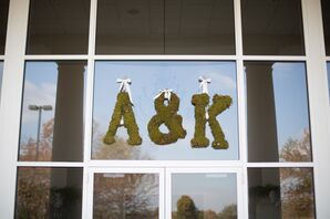 Green Moss Hanging Wedding Initial Decor