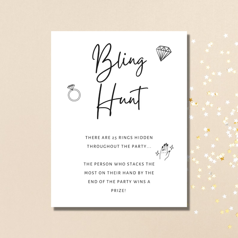 Little Bos Printables Bling Hunt Game for the best engagement party