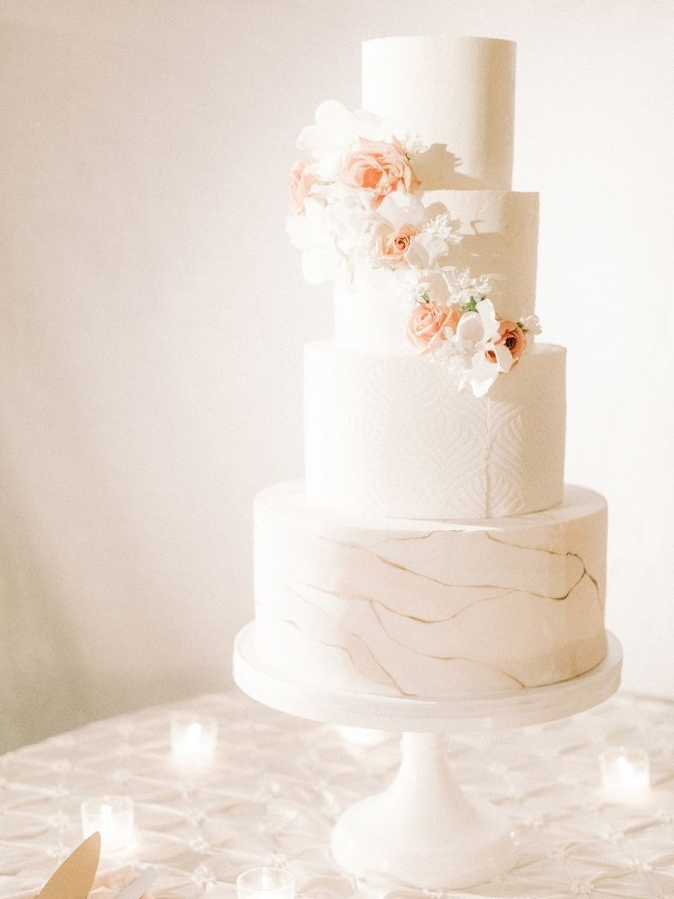 cake with marble-inspired decoration