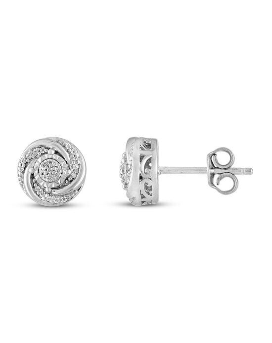 Kay Jewelers Diamond Earrings 1/10 ct tw Round-cut Sterling Silver Wedding Earrings photo - 1