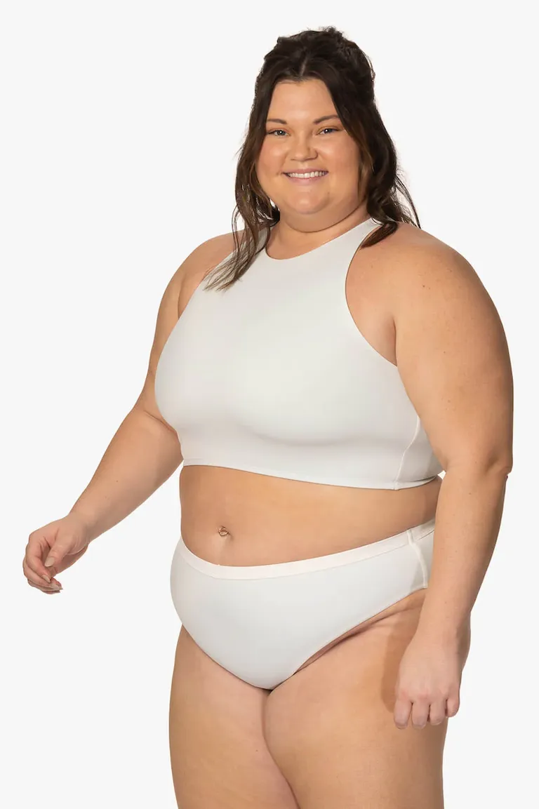 Sports bra style white bikini