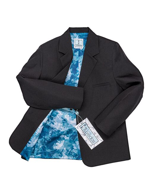 Little Tuxedos "Mason" Kids Black Suit (5-Piece Set) Flower Girl Dress and Ring Bearer Outfit - 6