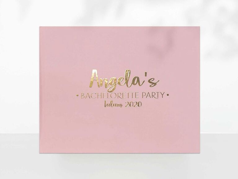 Thoughtful bachelorette party photo album and scrapbook for the bride