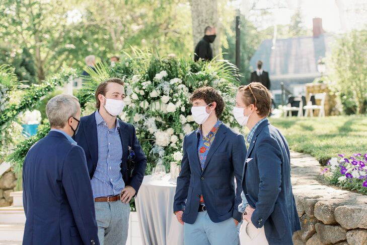Masked Guests at Microwedding in Cape Cod, Massachusetts