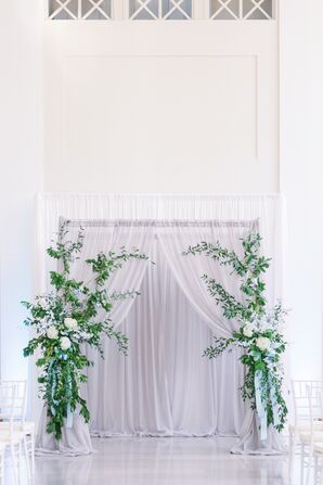 Ceremony Altar Draping for Wedding at The Vault in Tampa, Florida