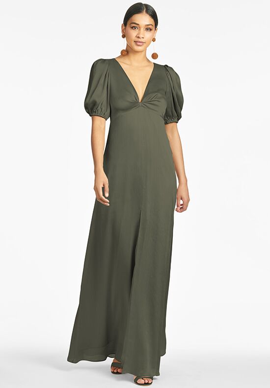 Sachin & Babi Alli Gown - Moss Green V-Neck Bridesmaid Dress - 1