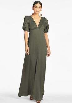 Sachin & Babi Alli Gown - Moss Green V-Neck Bridesmaid Dress