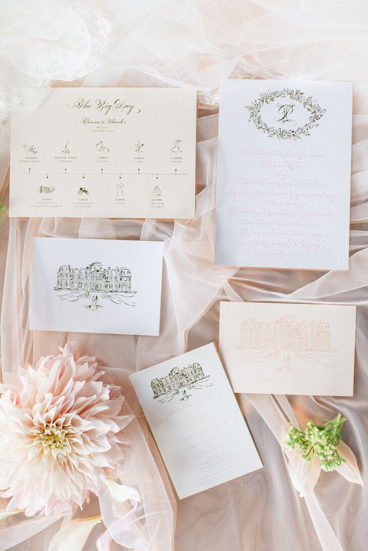Custom Castle D'artigny Invitation Suite