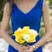 Blue Bridesmaid Dresses and Yellow Bouquets