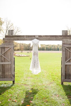 Lace Wedding Dress with Beige Underlay