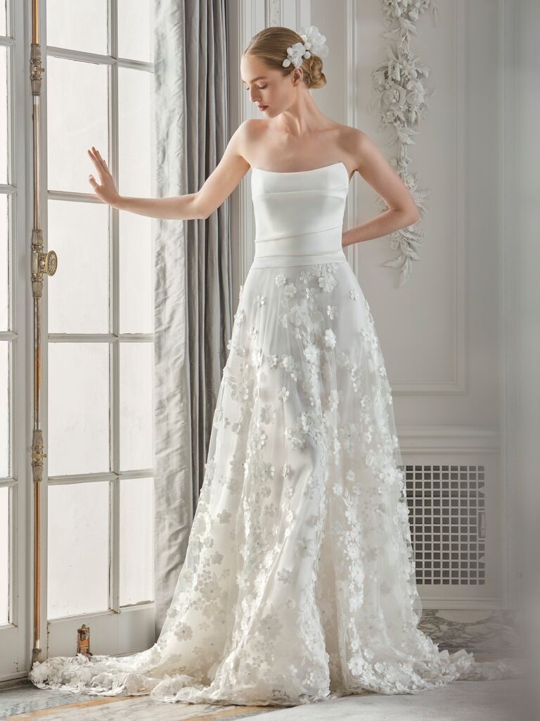 scoop strapless wedding dress