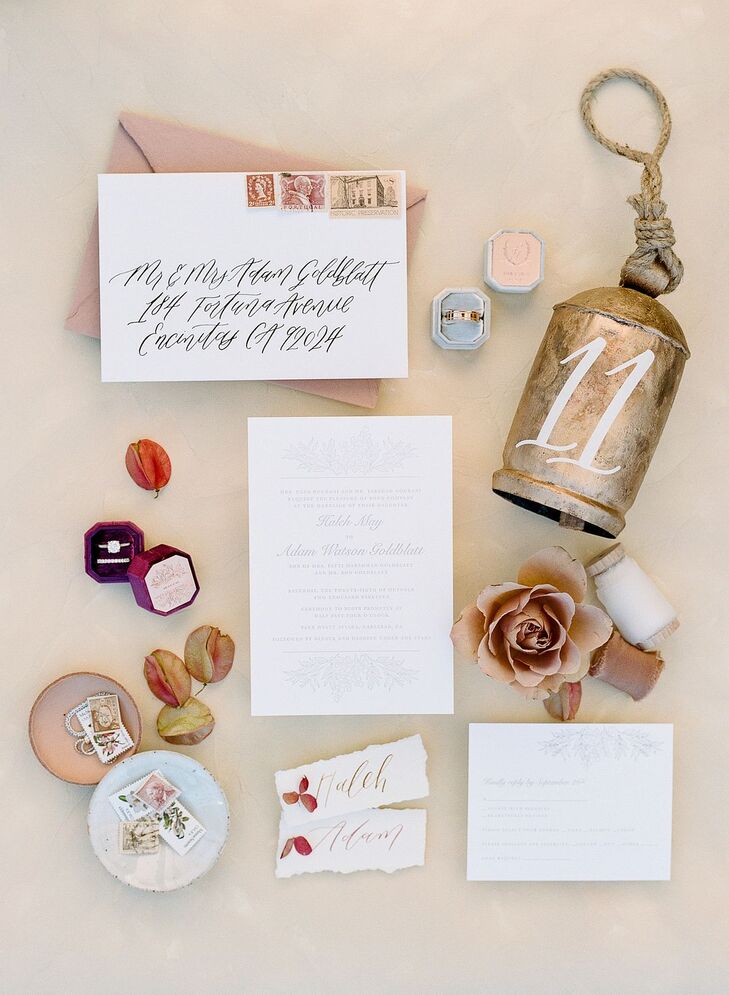 Invitation and Stationery Details for San Diego, California, Wedding