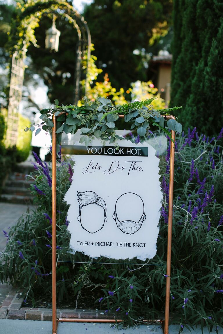 Acrylic sign with silhouette illustrations