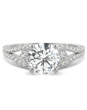 Forever One Moissanite Unique Round Cut Engagement Ring