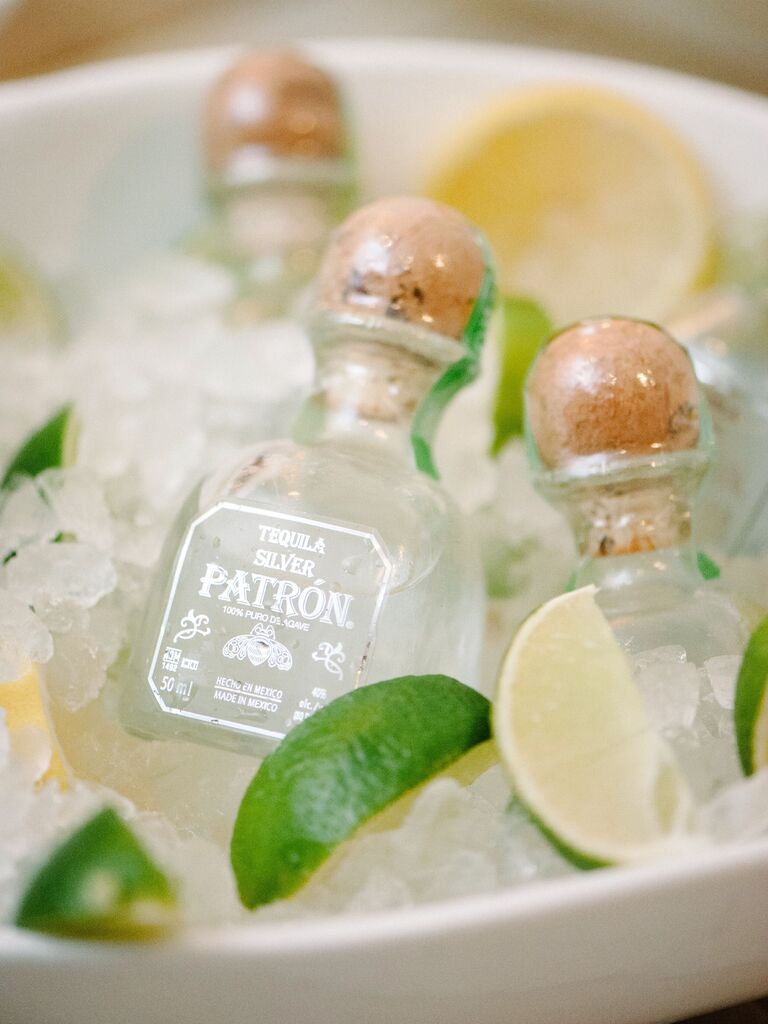 Tiny tequila wedding favors.