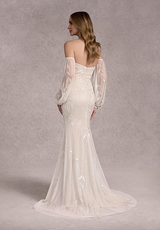 Adrianna Papell Platinum Destination 40412L Sheath Wedding Dress - 2