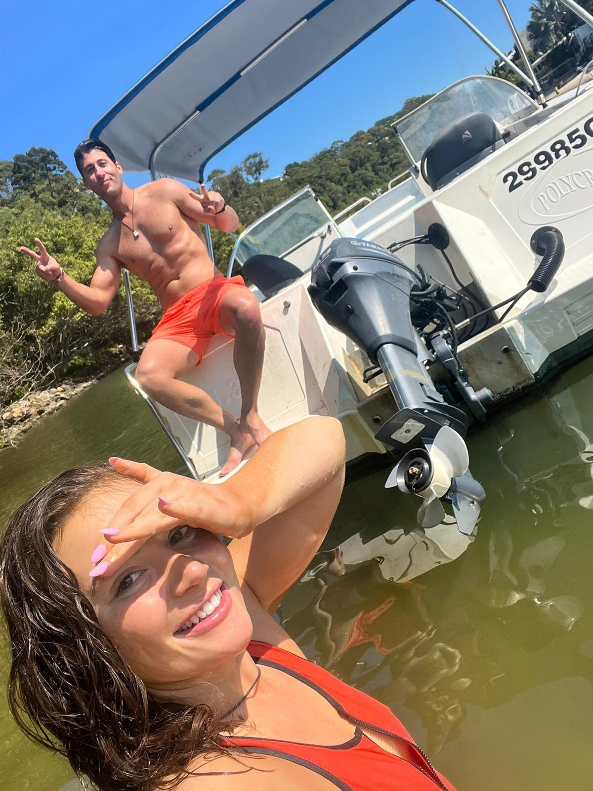 Josie only got slightly lost driving the boat on the Noosa River  -  Australia
