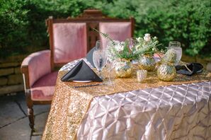 Gold and Champagne Table Linens