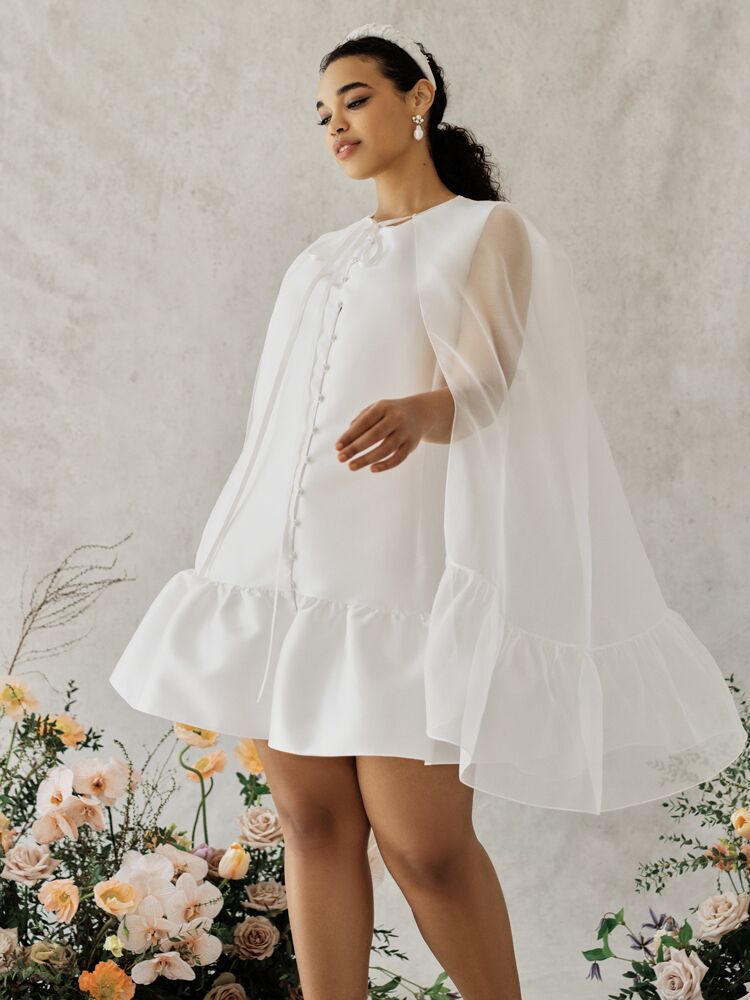 Alexandra Grecco Poppy silk organza cape