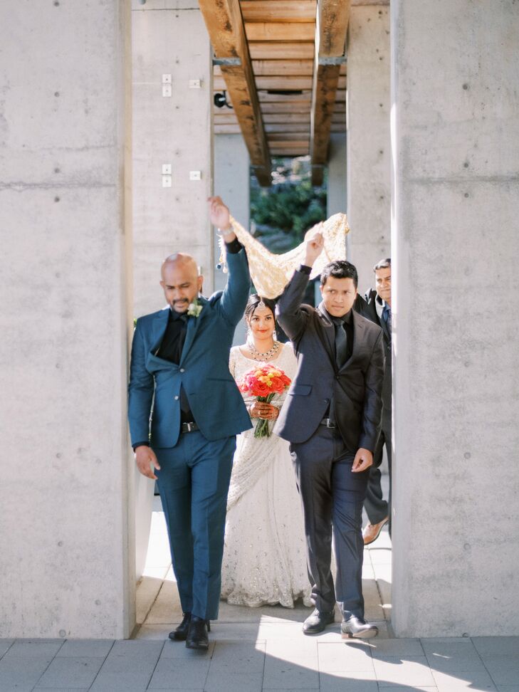 Bride's Entrance, or Kanya Aagman, With Her Male Relatives for Indian Wedding Ceremony