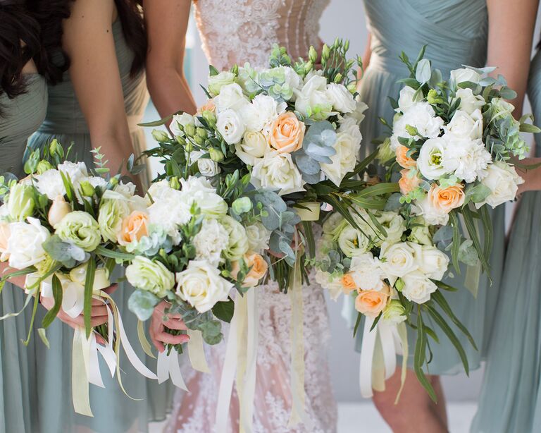 wedding bouquets from bridesmaids and bride and wedding inflation issues with florals