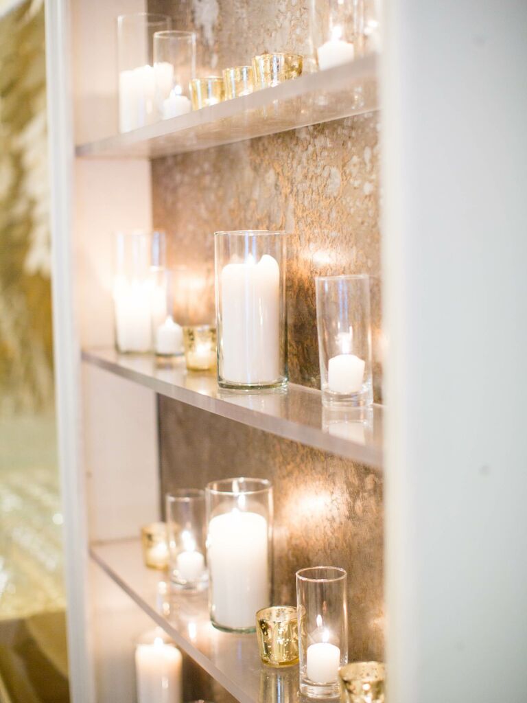 Lovely and romantic votive candle station.