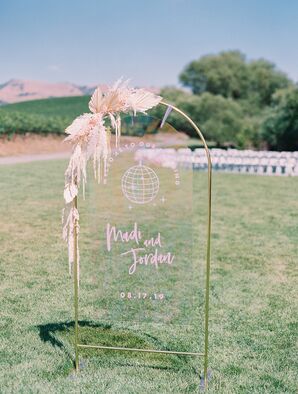 Acrylic Wedding Signage at Greengate Ranch and Vineyard in San Luis Obispo, California