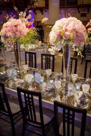 Pink Peony and Orchid Centerpieces