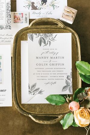 Classic Invitation for Wedding at 701 Whaley in Columbia, South Carolina