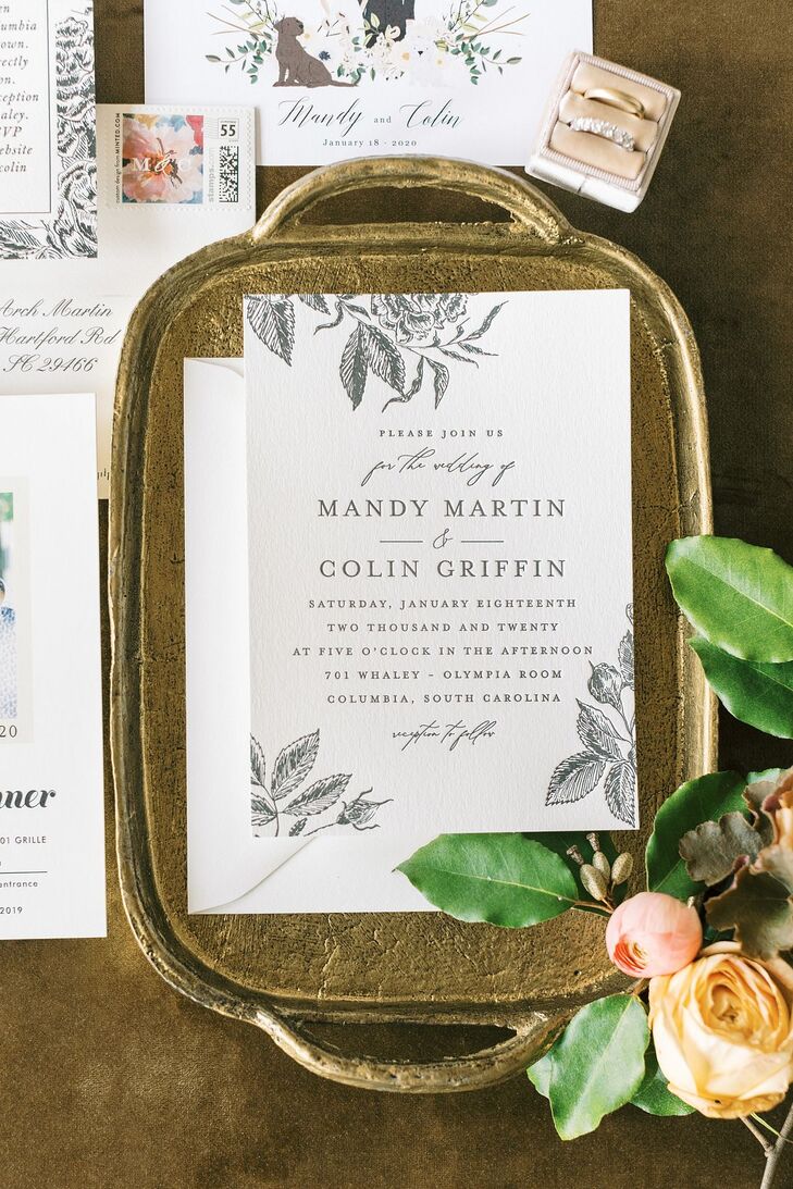 Classic Invitation for Wedding at 701 Whaley in Columbia, South Carolina