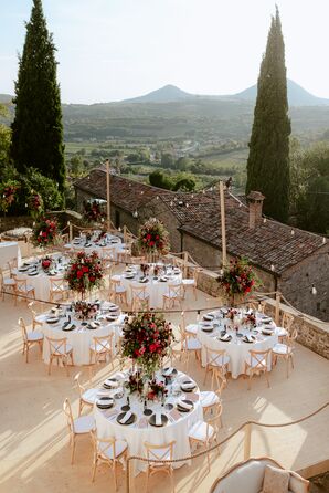 Reception on Patio in Italy With Mountain Views