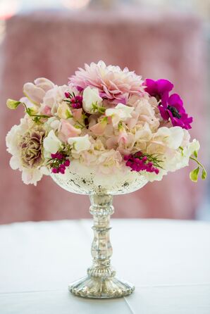 Pink and Ivory Crystal Centerpiece