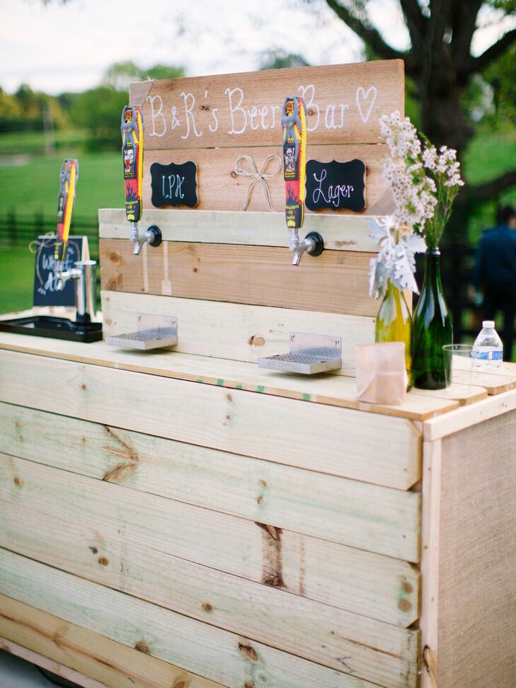 DIY beer tap for an outdoor wedding reception